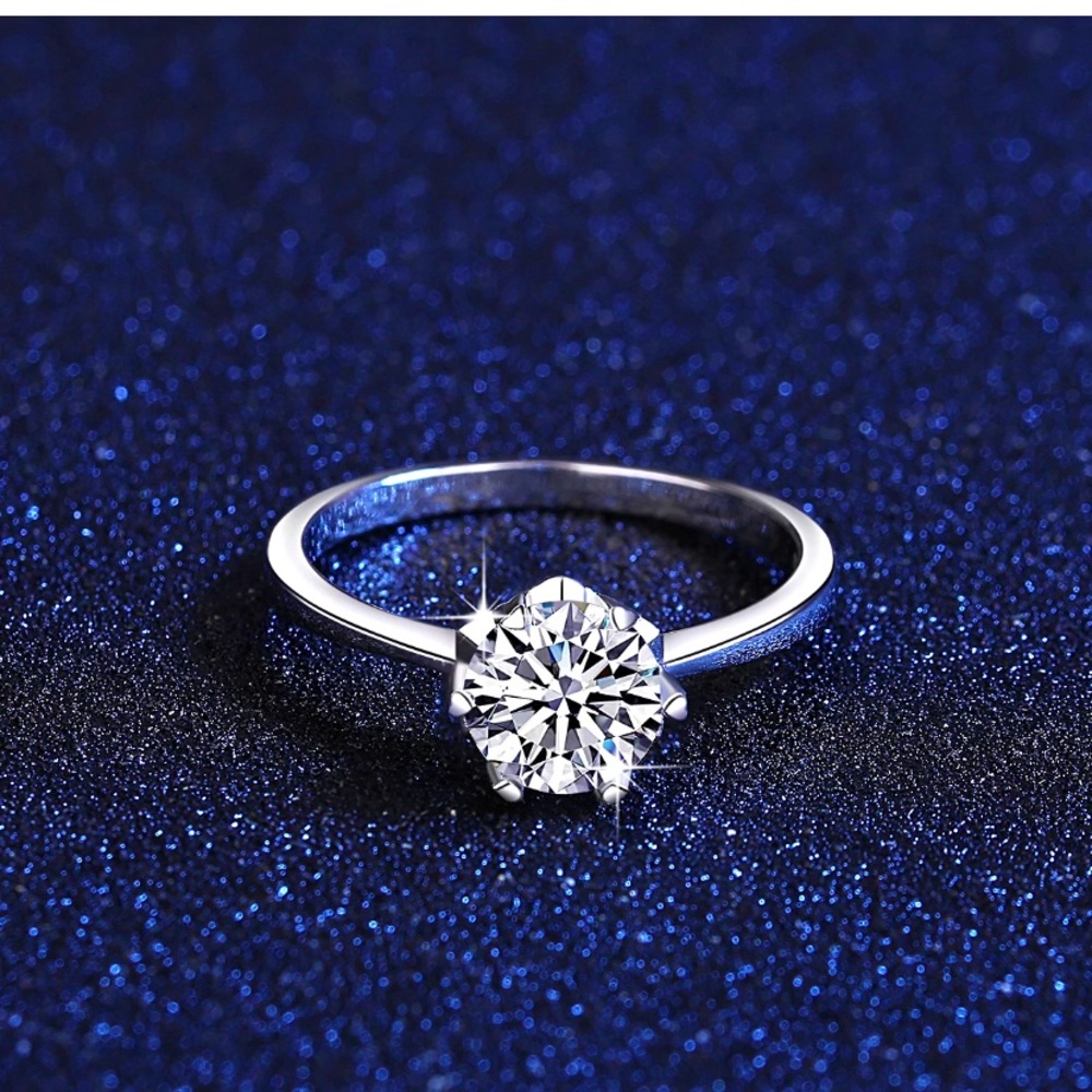 1CT Platinum GRA Moissanite Diamond Ring S925 NEW - Picture 4 of 9